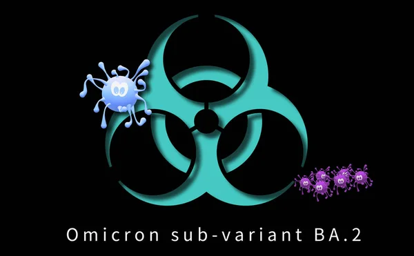 Omicron Stealth Sous Lignée Image Virus Numérique Covid Variant Nouvelle — Photo