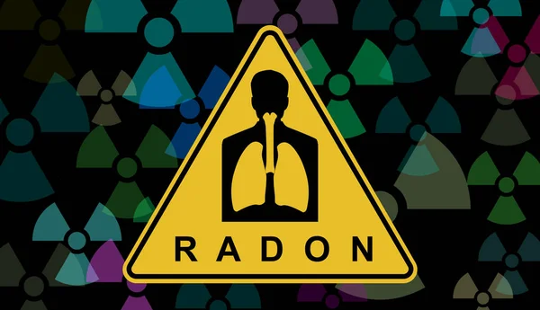 Radon Signal Alerte Danger Cancer Poumon Possible Contaminant Qui Affecte — Photo
