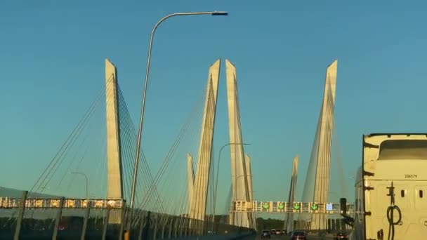Uma Viagem Sobre Ponte Kosciuszko Formalmente Meeker Avenue Bridge Ponte — Vídeo de Stock
