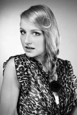 Blonde beauty posing in studio