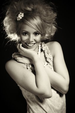 Retro stil poz içinde kadın