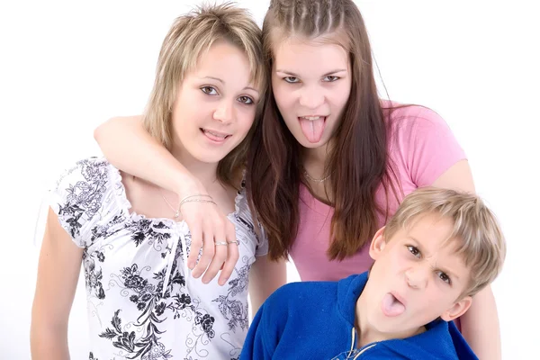 Familie in de studio — Stockfoto