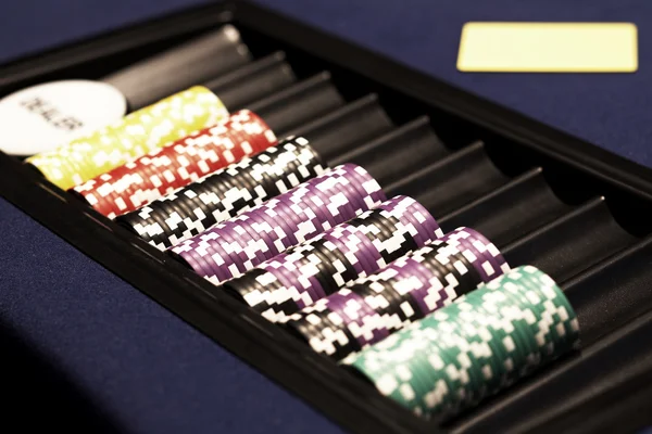 Details of gaming of roulette and poker — Stock Photo, Image