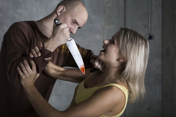 Murder in garage — Stock Photo, Image