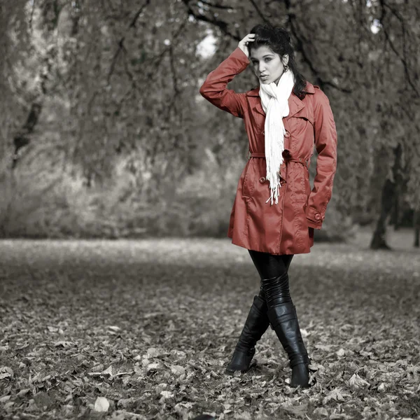 Lady in red — Stock Photo, Image