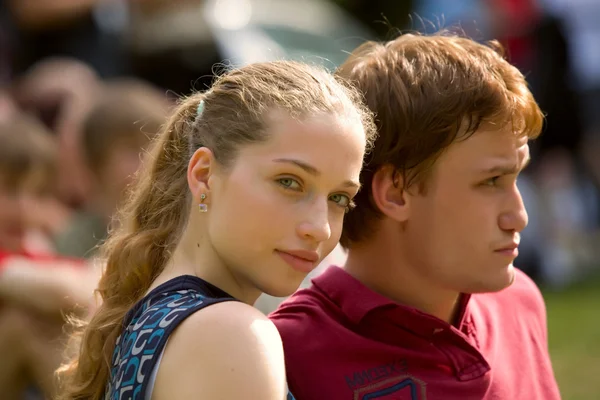 Couple at fastival — Stock Photo, Image