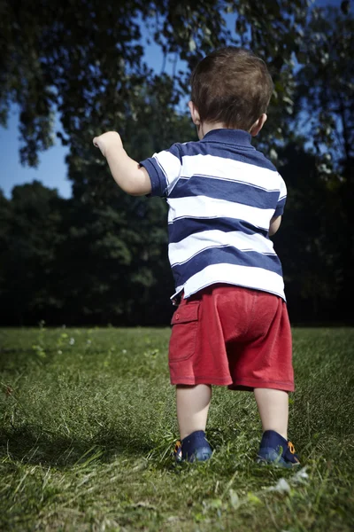 Мальчик гуляет — стоковое фото
