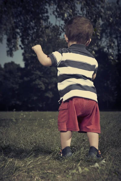 Jonge jongen wandelen — Stockfoto