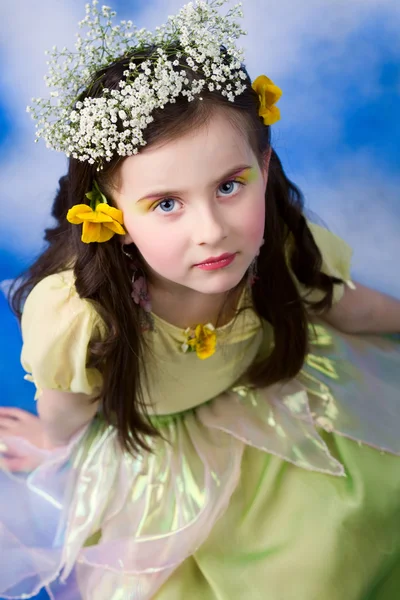 Little girl posing like a princess in studio — Stock Photo, Image