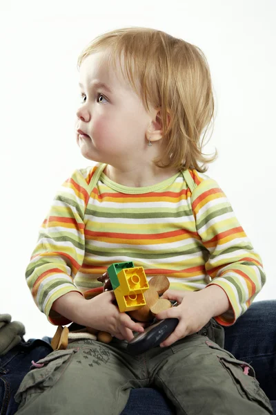 Little girl in studio with mother — Stock Photo, Image