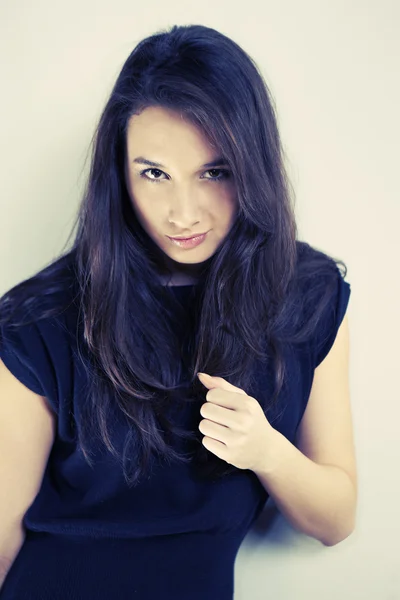 Long hair girl in studio — Stock Photo, Image