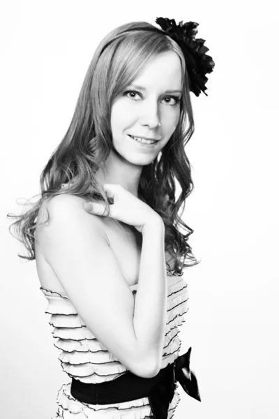 Girl posing in studio for portraits — Stock Photo, Image