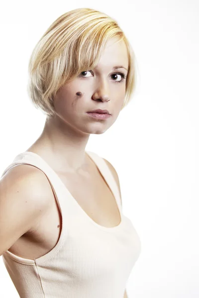 Girl posing in studio for portrait photos — Stock Photo, Image