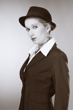 Mafya tarzı moda stüdyo portre