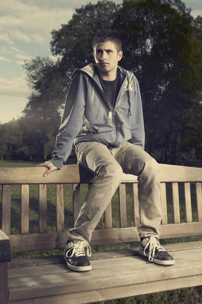 Boy posing outdoor — Stock Photo, Image