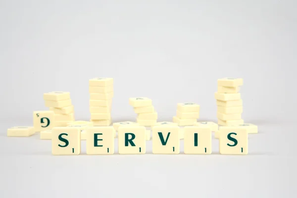 用单词"servis 多维数据集" — 图库照片