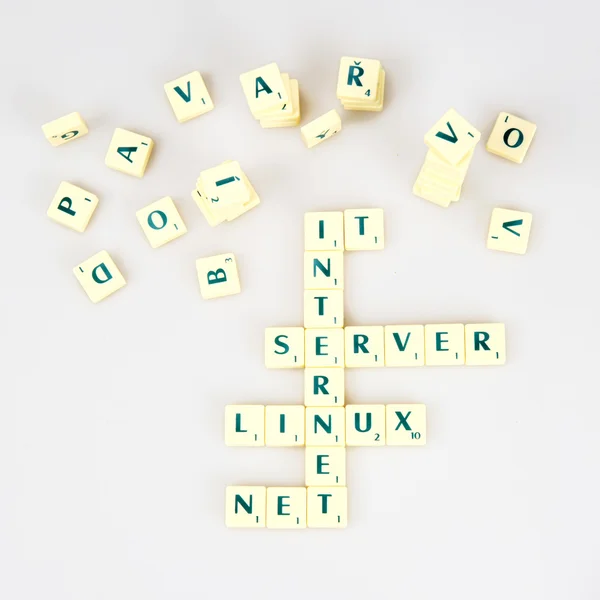 Cubos com palavras na internet — Fotografia de Stock