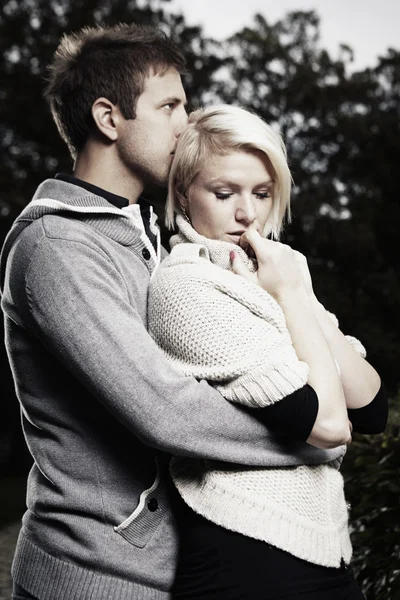 Loving couple in park — Stock Photo, Image