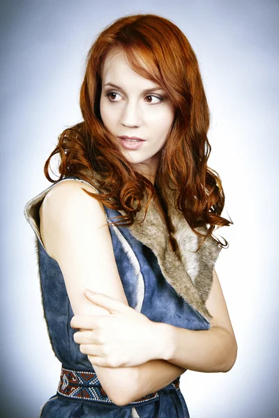 Nice redhead woman posing for portrait — Stock Photo, Image