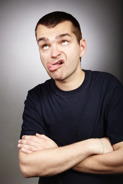Funny face of man — Stock Photo, Image