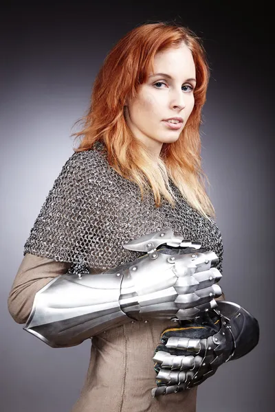 Combattente donna medievale — Foto Stock