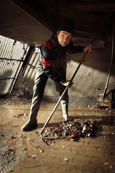 Trabalhador Durante Lançamento Micro Usina Hidrelétrica Pequenos Rios — Fotografia de Stock