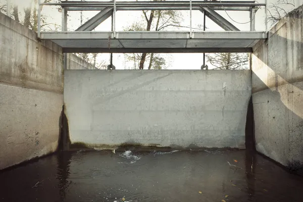 Standort Des Kleinwasserkraftwerks Kleinen Fluss Vor Der Inbetriebnahme — Stockfoto