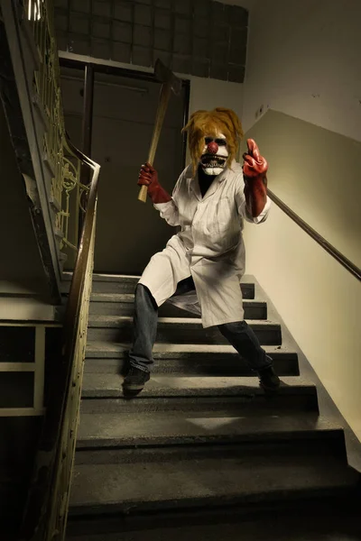 Horrible Character Creepy Doctor Mask Waiting Victim — Φωτογραφία Αρχείου