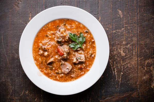 Kharcho soup with meat and rice — Stock Image Kharcho soup with meat and rice Stock Image