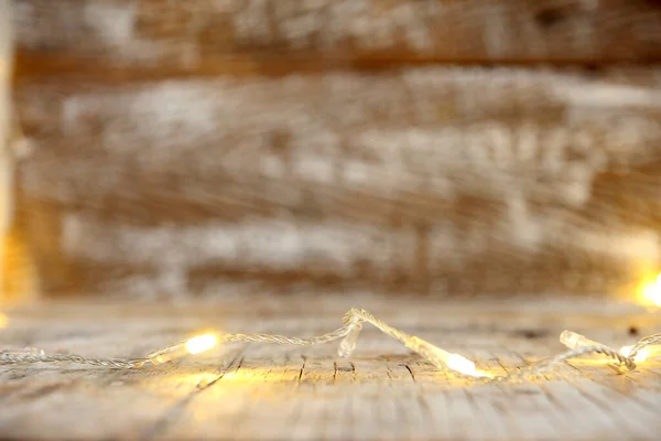 Drewniany Stół Rozmycie Abstrakcyjne Bokeh Światło Tło — Zdjęcie stockowe