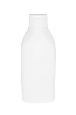 Beyaz arka plan üzerinde izole krem pompa şişe