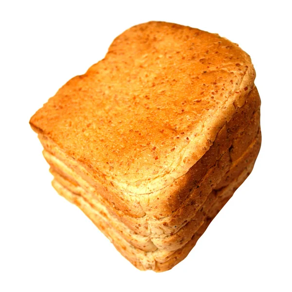 Pełnoziarnisty Krojony Chleb Izolowany Białym Tle — Zdjęcie stockowe