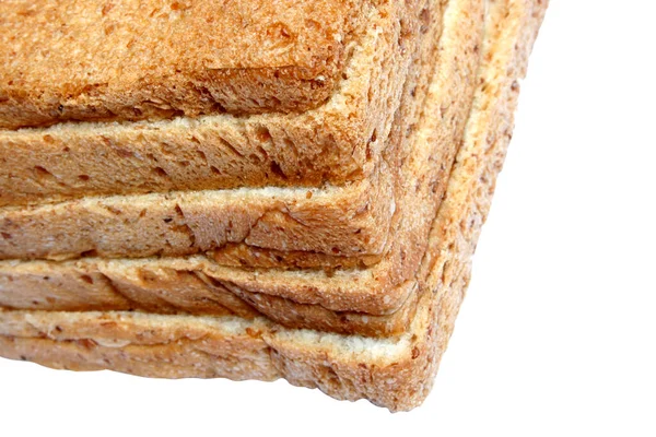 Vollkornbrot Scheiben Isoliert Auf Weißem Hintergrund — Stockfoto