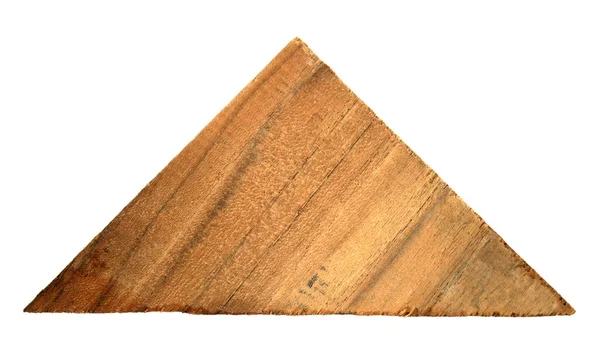 Triangolo Forma Legno Isolato Sfondo Bianco — Foto Stock