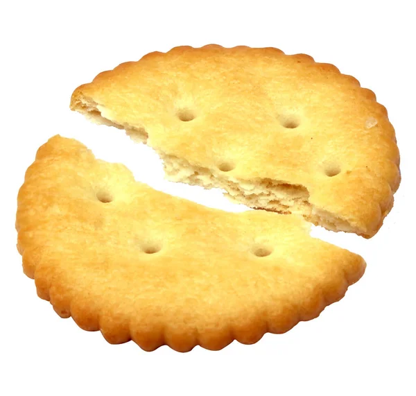 Crispy Cracker Geïsoleerd Witte Achtergrond — Stockfoto