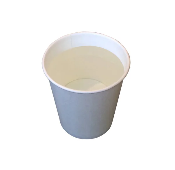 Νερό Χάρτινο Κύπελλο Απομονωμένο Λευκό Φόντο — Φωτογραφία Αρχείου