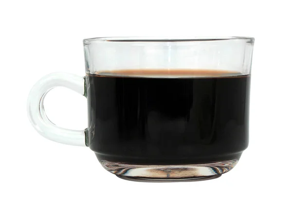 Gorąca Czarna Kawa Filiżance Kawy Odizolowanej Białym Tle — Zdjęcie stockowe