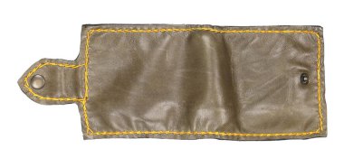 beyaz arka planda izole edilmiş deri cüzdan