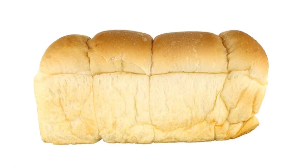 Rząd Bochenków Chleba Izolowanych Białym Tle — Zdjęcie stockowe