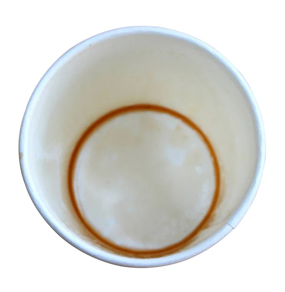 Bílý Papírový Šálek Kávy Izolované Bílém Pozadí — Stock fotografie