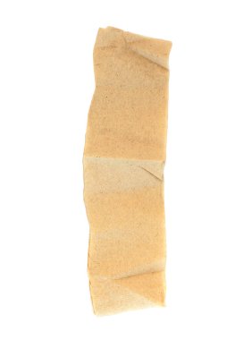 Yırtık kahverengi kağıt beyaz arkaplanda izole