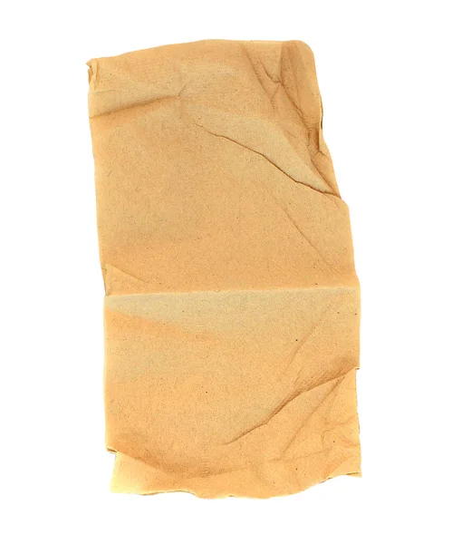 Strappato Carta Velina Marrone Isolato Sfondo Bianco — Foto Stock