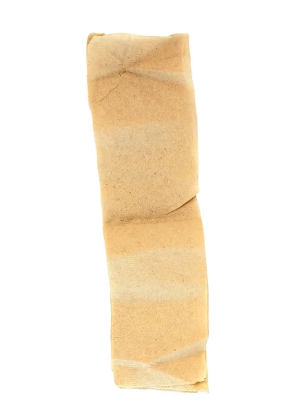 Yırtık Kahverengi Kağıt Beyaz Arkaplanda Izole — Stok fotoğraf