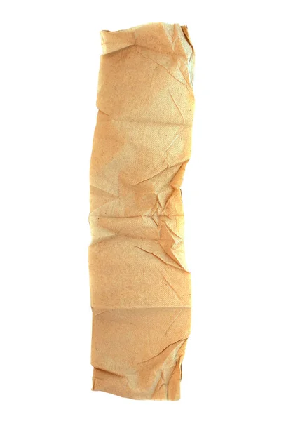 Yırtık Kahverengi Kağıt Beyaz Arkaplanda Izole — Stok fotoğraf