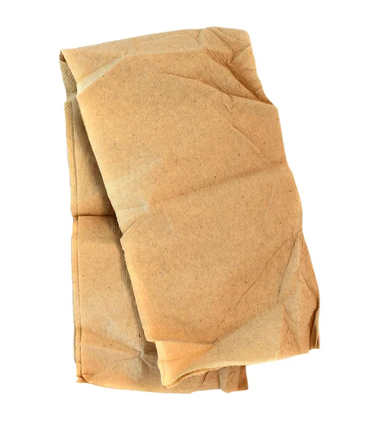Strappato Carta Velina Marrone Isolato Sfondo Bianco — Foto Stock