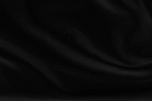 Glattes Elegantes Schwarzes Seidengewebe Oder Luxuriöse Stofftextur Aus Satin Können — Stockfoto