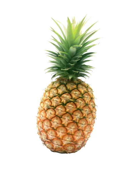 Mogen Ananas Isolerad Vit Bakgrund — Stockfoto