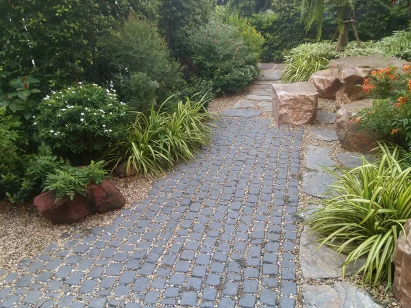 Beautiful Flower Garden Path Way — Stock Photo, Image