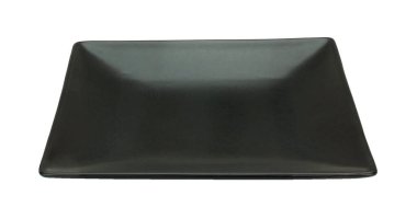 Boş porselen, beyaz arkaplanda izole edilmiş seramik plaka