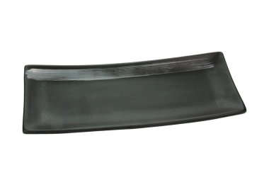 Boş porselen, beyaz arkaplanda izole edilmiş seramik plaka